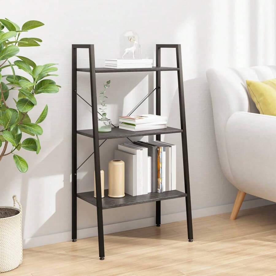 vidaXL Étagère sur pied 3 Levelx Noir 56x35x108 cm - nero - Visualizzare 1
