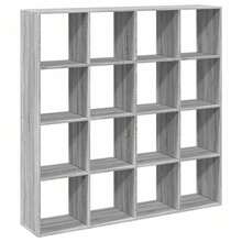 vidaXL Bibliothèque sonoma gris 137.5x29x137.5 cm wood engineering - Grigio - Visualizzare 7