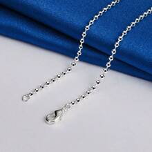 Dây chuyền bạc 925 Sterling, dài 16-24 inch, đường kính 2mm, kiểu dây chuyền hạt, vòng cổ, trang sức thời trang, quà tặng cho nam và nữ. - Bạc 1 - Xem 5