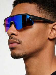 1副男士运动护目镜，轻巧镜框，佩戴无压迫感，适合户外骑行，带眼镜盒 - 彩色 - 查看 15