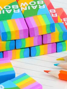 渐变彩虹橡皮擦，学生专用橡皮擦，擦拭效果极佳，有多种尺寸可供选择，是幼儿园/学校的完美奖励礼物。