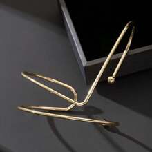 新款几何缠绕线条镂空手链，创意个性化珠宝，欧美风格 - 金色 - 查看 3