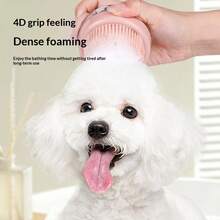 Escova de Banho para Animais de Estimação, Escova de Banho de Silicone para Gatos para Massagem, Acessórios de Banho, Luva de Tosa, Ferramenta de Banho para Cachorros - Multicolorido - Visão 2