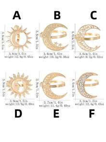 Hollow Moon Metal Napkin Ring Set, Eid Napkin Rings, Suitable For Wedding, Ramadan Banquet Table Decor - Multicolor - View 3