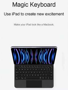 适用于 iPad Pro 第一代、第二代、第三代、第四代（2018-2022 年）11 英寸平板电脑的妙控键盘保护套，带磁吸支架，型号包括：A1980、A2013、A1934、A1979、A2228、A2068、A2230、A2231、A2377、A2459、A2301、A2460、A2435、A2759、A2761、A2762，配备蓝牙、触控板和背光。 - 黑色 - 查看 2