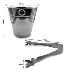TendenciaSet De Cubeta Bar Para Hielos Con Pinzas Para Hielo PlateadoCalidad premium - Plateado - Ver 7