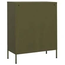 vidaXL Armário de rangement verde oliva 80x35x101,5 cm preto - Verde - Ver 5