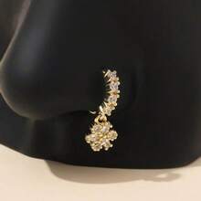 8WPN 1pc Delicate Gold Flower Nose Ring, Suitable For Daily Wear - Bạc - Xem 2
