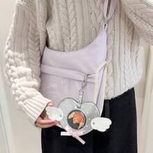 Hisocute Heart Shape Photo Frame Keychain - Angel Wings Design Cute Lanyard Holder For ID Card, Kpop Fans Gift - Multicolor - View 2