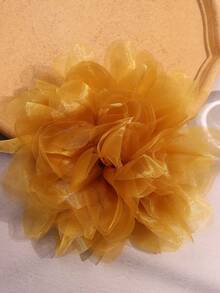 Ghim cài áo hình hoa lớn, thanh lịch, kiểu dáng retro, màu trơn, làm từ vải chiffon, kích thước 23cm, thích hợp để trang trí váy dạ hội, vest, váy cưới hoặc bikini. - Nhiều màu - Xem 13