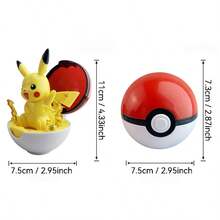 1pc Authentic Pokemon Toy: Charmander, Venusaur, Eevee, Meowth, Squirtle, Pikachu With PokeBall, Transformable Action Figure, Collectible Toy, Anime Character Model, Gift With Original Box. - Multicolor - View 6