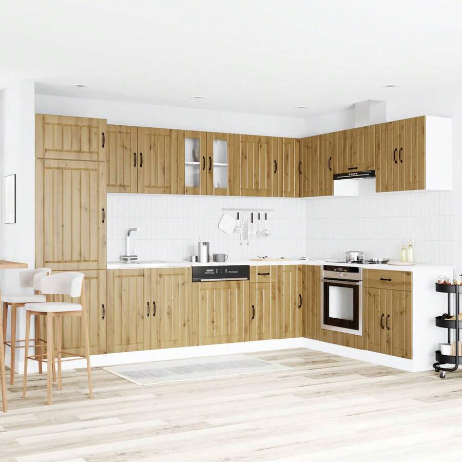 vidaXL Armario de cocina Lucca Chêne artesanal 80 x 46 x 81,5 cm - Marrón - Ver 1