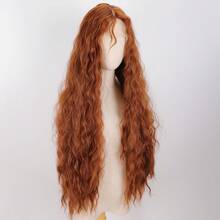Reddish-Brown Wig, Middle Part T-Part Lace Front Synthetic Wig, 1-Meter Long Hair Wig, Noble Princess Wig, Costume Wig. - Rust Brown - View 5