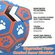 Juguete para perro con correa tejida incorporada en forma de balón de fútbol, juguete interactivo para perros para interiores y exteriores, balón de fútbol para perros regular adecuado para perros pequeños, medianos y grandes, excelente regalo de Navidad