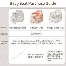 Inflatable Seat For Babies 3-36 Months, With Guardrail And Built-In Air Pump, Inflatable Floor Seat With Backrest, Inflatable Sit-To-Stand Chair For Home Use, Foldable Baby Seat - Bath And Play Seat, Portable Cushion, PVC Floor Seat, For Sitting Training