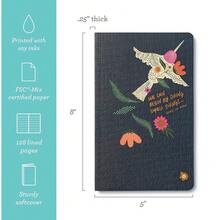 Softcover Journal - We Can Begin By Doing Small Things. – A Write Now Journal With 128 Lined Pages, 5"W X 8"H - BirdGrey - View 3