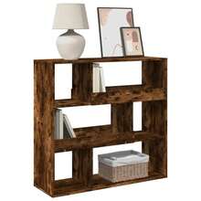 vidaXL Bibliothèque/Séparateur de pièce chêne fumé 100x33x94,5 cm - Tabac - Voir 3