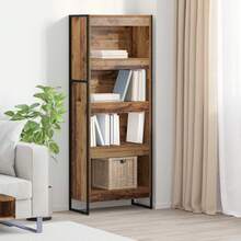vidaXL Bibliothèque Bois Ancien 80 x 30 x 155 cm Bois d'ingénierie - Tabac - Voir 1