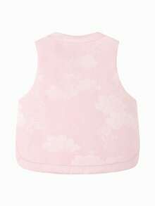 mini bala 女童加厚背心，甜美中国风刺绣，柔软保暖外套，2026春季系列 - 白紅色 - 查看 5