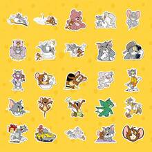TOM AND JERRY. 50pcs Cartoon Stickers, Waterproof Cat And Mouse Anime Stickers, Suitable For Teenagers And Adults, Cute Anime Stickers, Can Be Used For Decorating Scrapbooks, Laptops, Guitars, Luggage, Classroom Rewards [Official Authorization] School Supplies - Multicolor - View 3