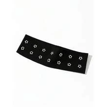1pc Women Bandana  Fashion Punk Headband Gothic Star Pattern Soft Anti-Slip Elastic Hollow Beach/Holiday Headwear, Stretchy Yoga Sports Hair Accessory, Versatile For Daily Wear Fashion Hair Accessories Classic Hair Bands Fall Winter For Vacation Outfits Woman Elegant Scarf - 五芒星 - 查看 5