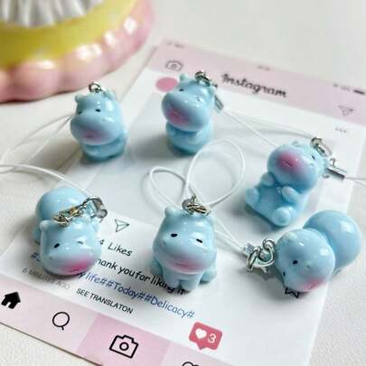 精致3D卡通河马钥匙扣，甜美少女包包挂饰，情侣、朋友、生日、惊喜、节日、季节的理想礼物