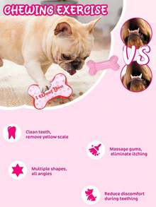 Valentine's Day Gift Set Includes: Cute & Fun Dog Chew Toys With Squeaker, Pink Bone Combo, Small Dog Chew Toys Suitable For Small & Medium Pets, Lollipop Gifts, Valentine's Day & Christmas Gifts - Multicolor - View 3
