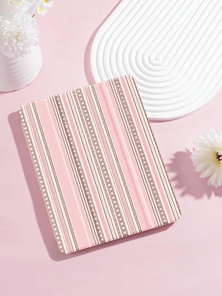 Kingsung Ốp bảo vệ máy tính bảng màu hồng tối giản với họa tiết đường thẳng, phù hợp với iPad 9.7/10.2/10.5/10.9/12.9/Pro 11, Galaxy Tab S6 Lite 10.4", Kindle Paperwhite thế hệ thứ 12 năm 2024, Kindle (thế hệ thứ 11) năm 2022, chất liệu mềm mại, chống sốc, hỗ trợ chân đế thông minh/tự động bật/tắt màn hình.