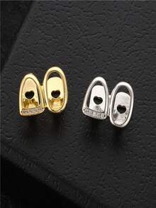 1 Bộ trang sức răng giả bằng đá Zirconia rỗng, phụ kiện thời trang dự tiệc, quà tặng ngày lễ cho cả nam và nữ. - Nhiều màu - Xem 2