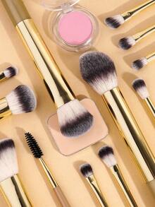 MAANGE Eid Al-Fitr 13pcs/25pcs Professional Facial Makeup Tools Set,Including Soft Makeup Brush Set Powder Puffs,For Travel Makeup Brush Set,Can Be Used For Blush Brush Foundation Brush Loose Powder Brush Eyeshadow Brush Highlighting Brush Contouring Brush Halo Brush Concealer Brush Eyeshadow Brush Eyeliner Brush - Gold - View 3
