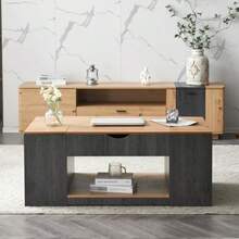 WF311892AAZ) Coffee Table With Height Adjustment - 109.5 Cm, Grey Frame, Elegant Design, Storage Space Under The Tabletop. - Grey - View 4