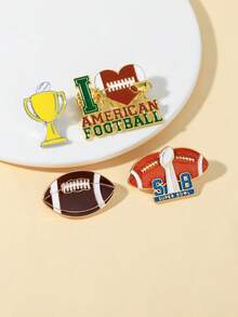 1 pezzo Spilla a forma di trofeo ispirata al calcio, accessorio di abbigliamento in lega con goccia d'olio, badge divertente, spilla, spilla da cappello, spilla per zaino, ciondolo per borsa, regalo perfetto di spilla per i migliori amici - Multicolore - Visualizzare 3