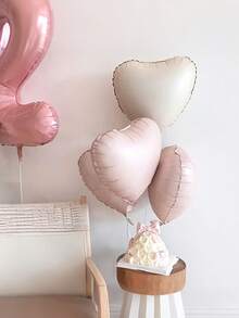 6/12 globos con forma de corazón de color rosa y blanco, globos de papel de aluminio con forma de corazón de color rosa claro y crema de 18 pulgadas para decoración de fiestas de cumpleaños, bodas, compromisos, aniversarios y San Valentín - Multicolor - Ver 4