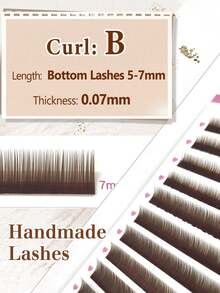 FOXYMEI 1500pcs Bulu Mata Palsu Campuran J/B/C Curl Cokelat & Hitam Alami Lembut Pendek 5-7mm, Bulu Mata Individual Berkualitas Tinggi untuk Pesta - MultiWarna - View 9