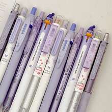 Dongmi Gel Pen Set, INS Style, High "Appearance Value" Student Practice Pens, A Set Of 6 Types Of Practice Pens, 0.5mm Refill, Purple Series, Fast-Drying, Smooth, Durable Gel Pens For Wholesale