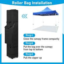 63 Inch Tent Storage Bag With WheelsOversized Long Storage Bag Waterproof Beach Tent Canopy Carrying Bag With Handles Equipment Bag 1680D Roller Bag Only Without Canopy - Black - View 6