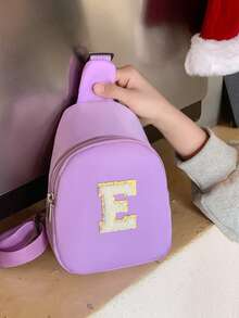 Super Cool Street Style DIY Versatile Fashion Handmade Letter Chest Bag, Mini Multi-Word Bag, Storage Bag, Suitable For Shopping, Gathering, Holiday Gift, Storage Pouch - Multicolor - View 3