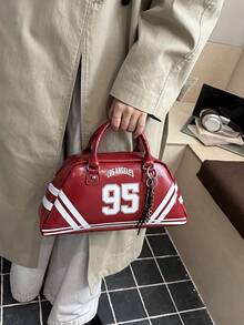 New Bowling Ball Shaped Handbag For Women, Fashion Versatile Shoulder Bag With Premium Quality - Red - View 7