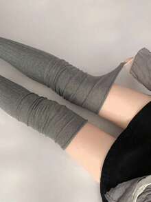 1/2/3 Pairs Breathable Moisture-Wicking Comfortable Sweet Embroidered Calf Socks, Collegiate Style Knee-High Socks - Multicolor - View 3