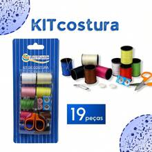 Complete 19-Piece Portable Sewing Kit With Colored Threads, Scissors, Needles, And Buttons - NYBC - Azul - Ver 1