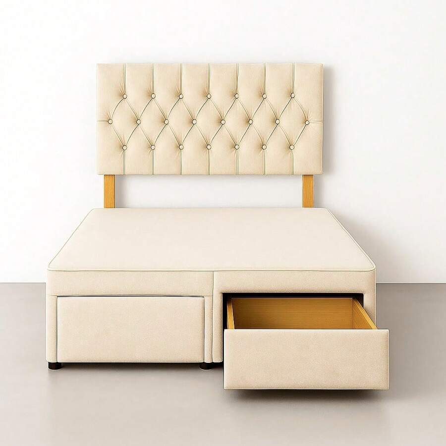 2ft6 Chesterfield Coniston Headboard In 26inch - Cream Coniston - View 1