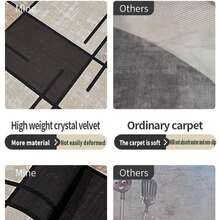 [Golden Mat] 1pc Golden Diamond Fleece Non-Slip Water Absorbent Mat | Made Of 100% Polyester, Machine Washable | For Living Room, Bedroom, Kitchen, Bathroom, Patio, Home Decor, Outdoor Deco - White - View 9