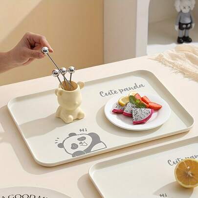 Bandeja de plástico reutilizable y versátil de 1 pieza, para desayuno y servicio, ideal para cocina y restaurante.