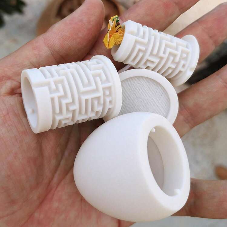 复活节彩蛋，俄罗斯套娃设计 - 迷宫拼图风格，可爱又有趣，非常适合收纳小物件 - 白色 - 查看 1