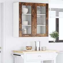 vidaXL Armário suspenso com porta 2 pcs Chêne fumé 40 x 31 x 80 cm - Castanho - Ver 4