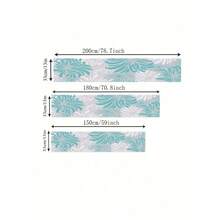 Orange Chrysanthemum Flowers Linen Table Runners Dresser Scarves Table Decor Teal Green Table Runners Holiday Party Wedding Decorations - 如圖所示 - 查看 5