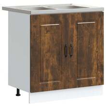 vidaXL Kalmar 2-teiliger Küchenschrank, braun, 80 x 46 x 81,5 cm - Braun - Übersicht 2
