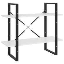 Biblioteca vidaXL de 2 niveles, color blanco, 80x30x70 cm, madera de ingeniería. - Blanco - Ver 2