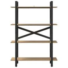 vidaXL Étagère Chêne artisanal 100 x 33,5 x 140 cm Bois d'ingénierie - Tabac - Voir 5