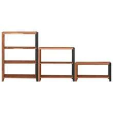 vidaXL Étagère 3 pcs Marron 80 x 30 x 110 cm Bois d'Acacia Massif - Tabac - Voir 4